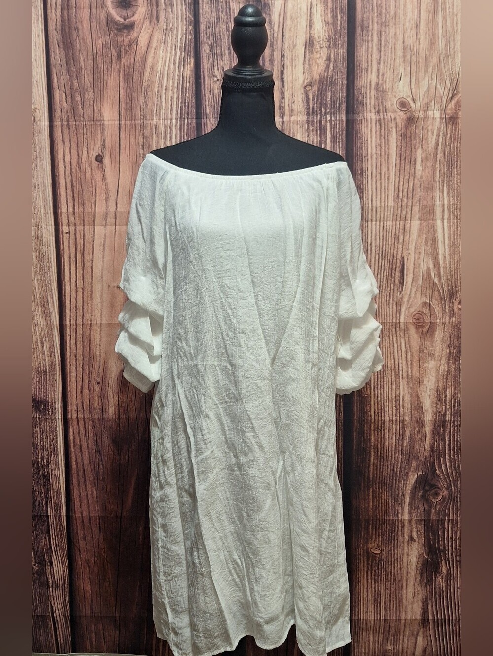 Indigo Rose Bohemian White Strapless Ruffled Sleeve Dress Size M